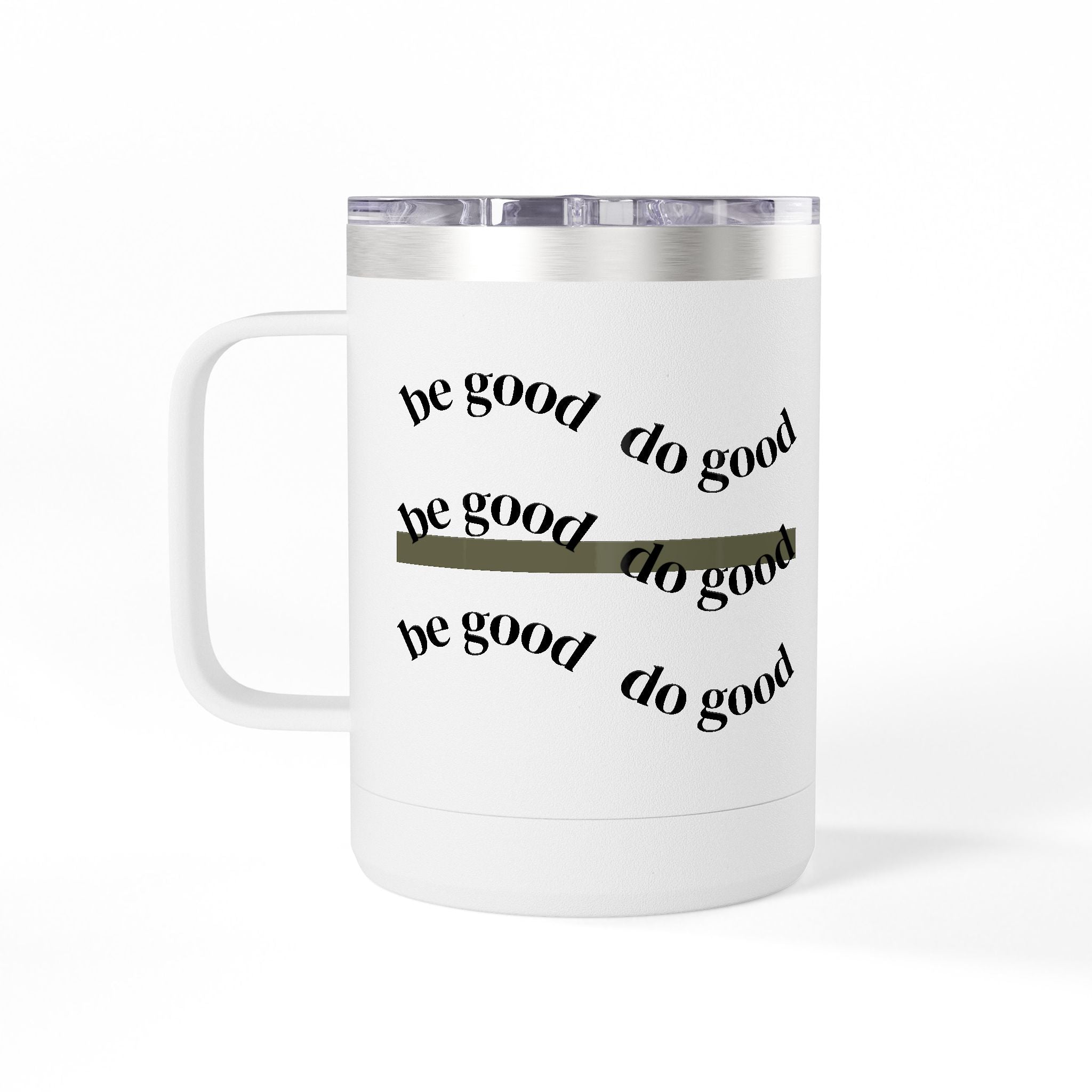 15oz Travel Coffee Tumbler Mug — Minimal White Insulated Cup