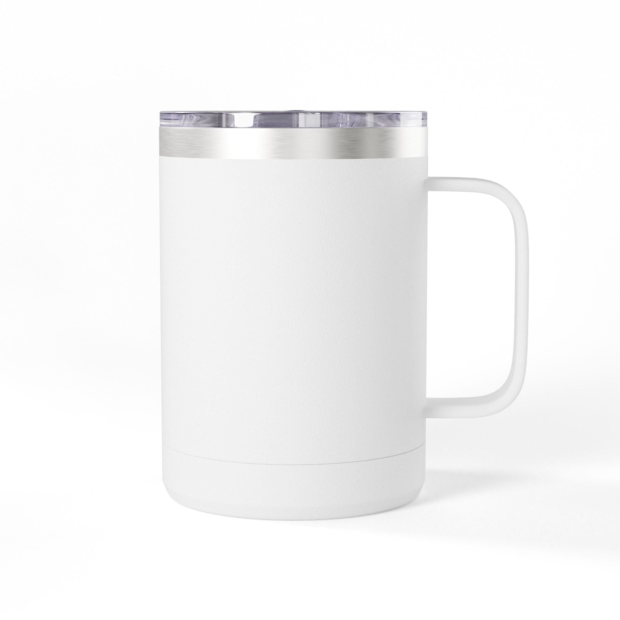 15oz Travel Coffee Tumbler Mug — Minimal White Insulated Cup